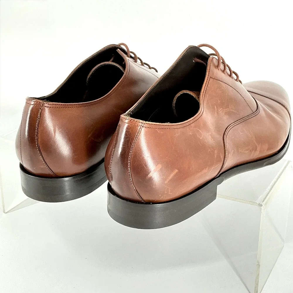 To Boot New York Size 11 Brown Leather Cap Toe Oxford Shoes NEW Nico $450